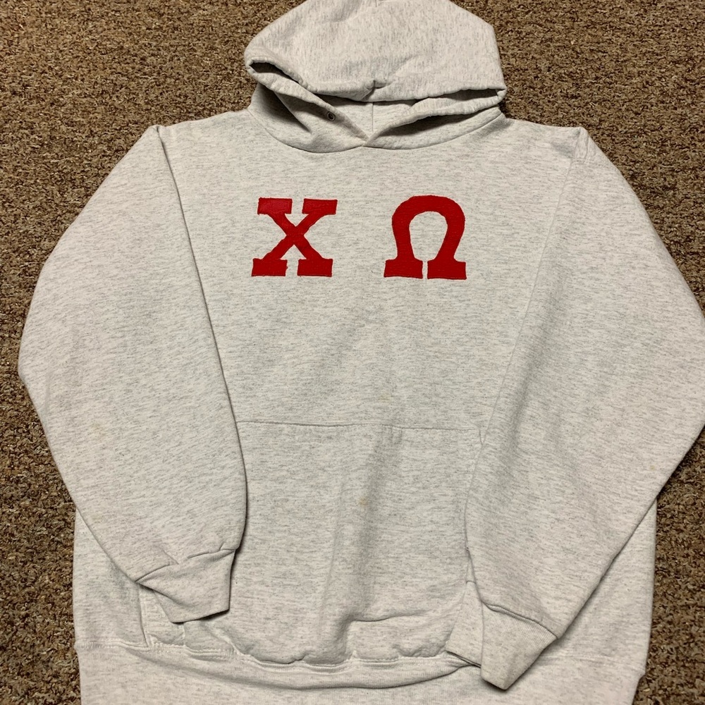 Vintage 90s Champion hoodie college university promo Grey